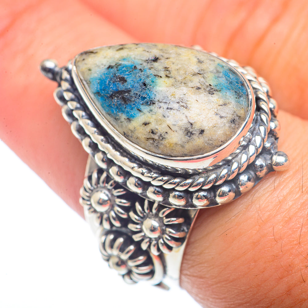 K2 Blue Azurite Rings handcrafted by Ana Silver Co - RING72760