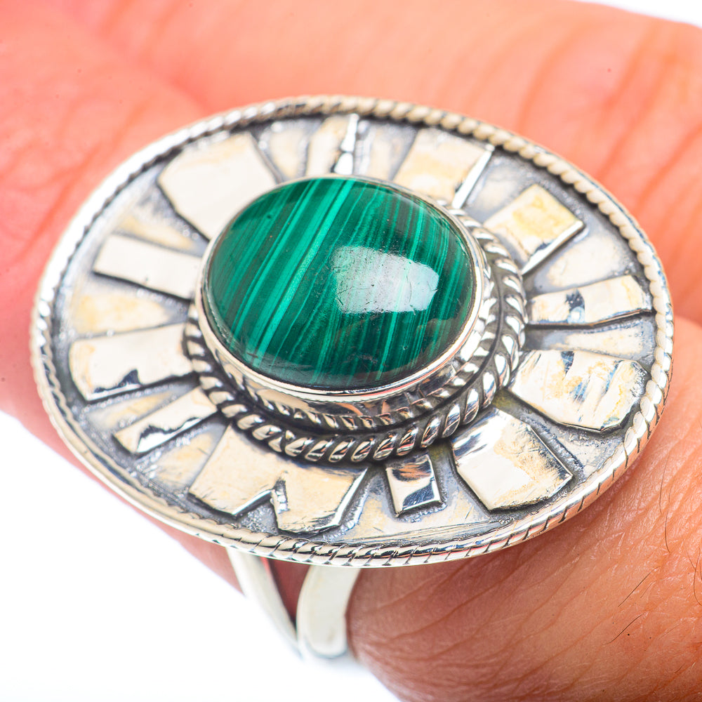 Malachite Rings handcrafted by Ana Silver Co - RING72761