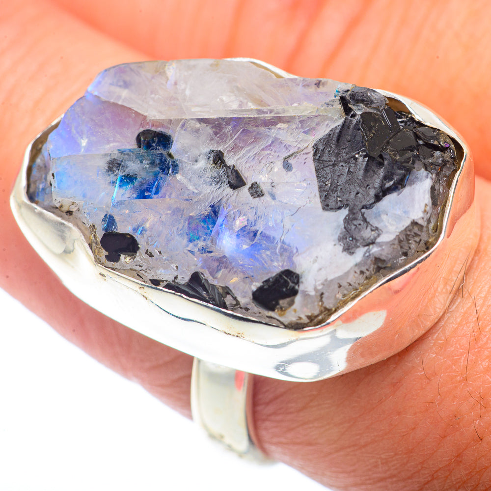 Rainbow Moonstone Rings handcrafted by Ana Silver Co - RING72782