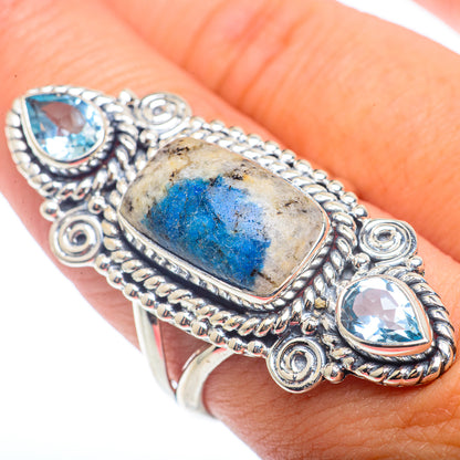 K2 Blue Azurite Rings handcrafted by Ana Silver Co - RING72795