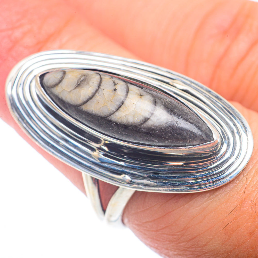 Orthoceras Fossil Rings handcrafted by Ana Silver Co - RING72797