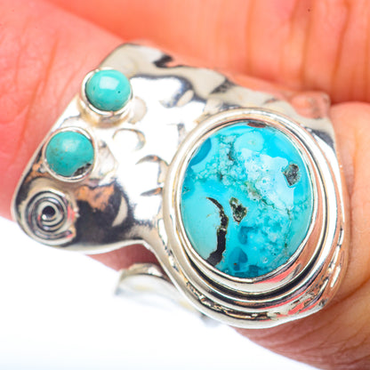 Blue Copper Composite Turquoise Rings handcrafted by Ana Silver Co - RING72804