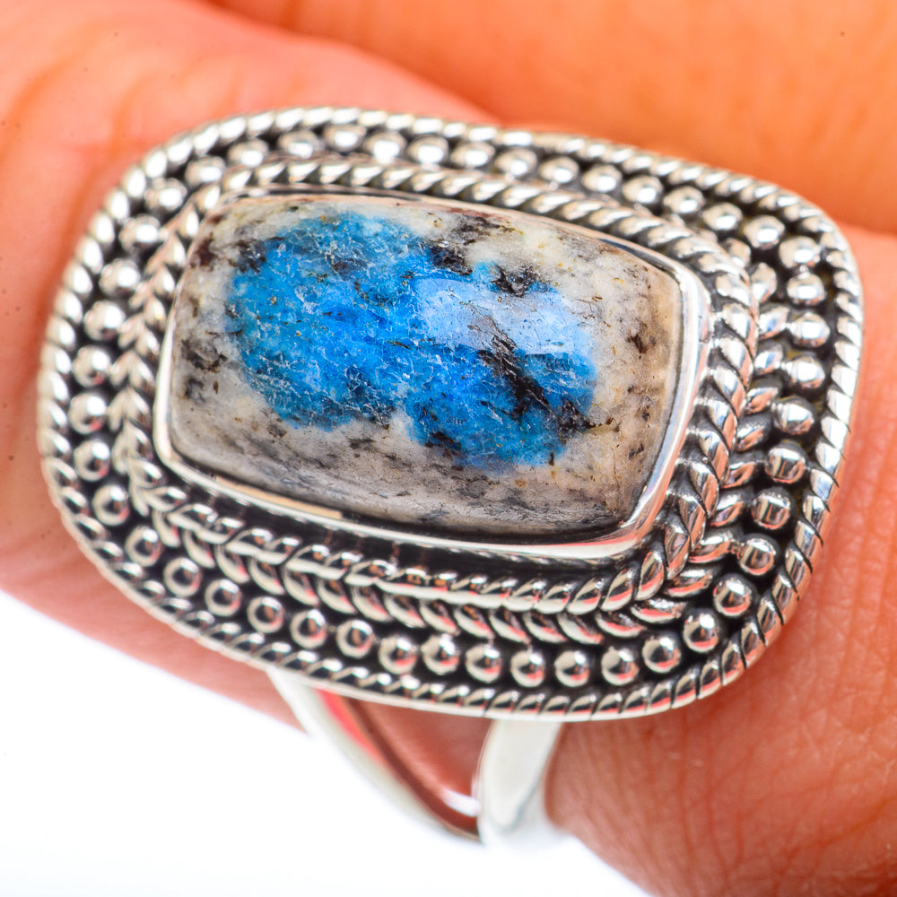 K2 Blue Azurite Rings handcrafted by Ana Silver Co - RING72805