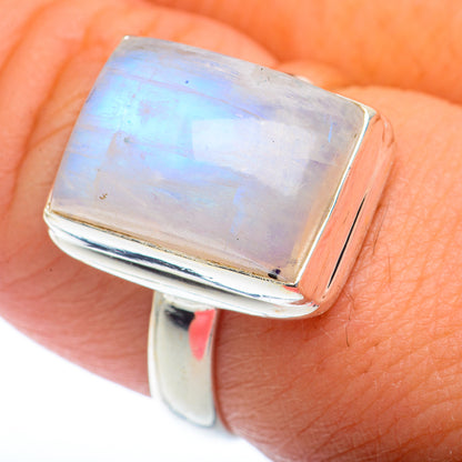 Rainbow Moonstone Rings handcrafted by Ana Silver Co - RING72833