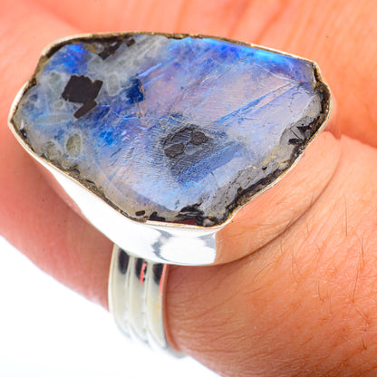 Rainbow Moonstone Rings handcrafted by Ana Silver Co - RING72835