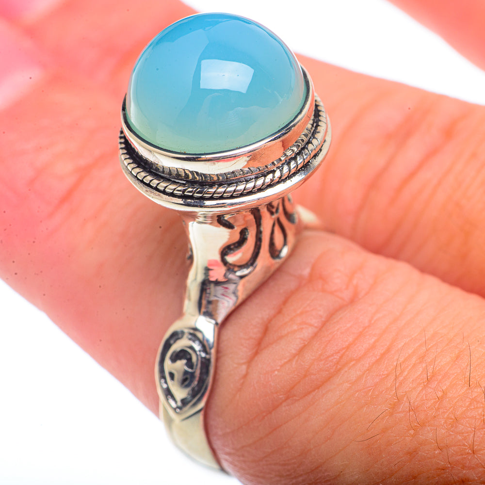 Aqua Chalcedony Rings handcrafted by Ana Silver Co - RING72847