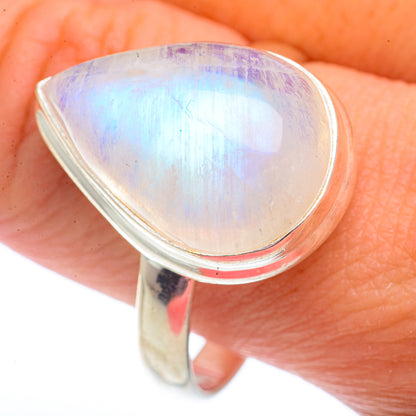 Rainbow Moonstone Rings handcrafted by Ana Silver Co - RING72877