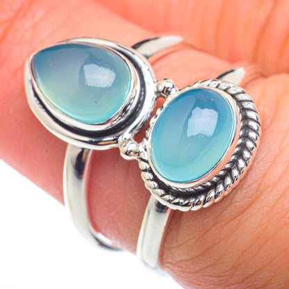 Aqua Chalcedony Rings handcrafted by Ana Silver Co - RING72894