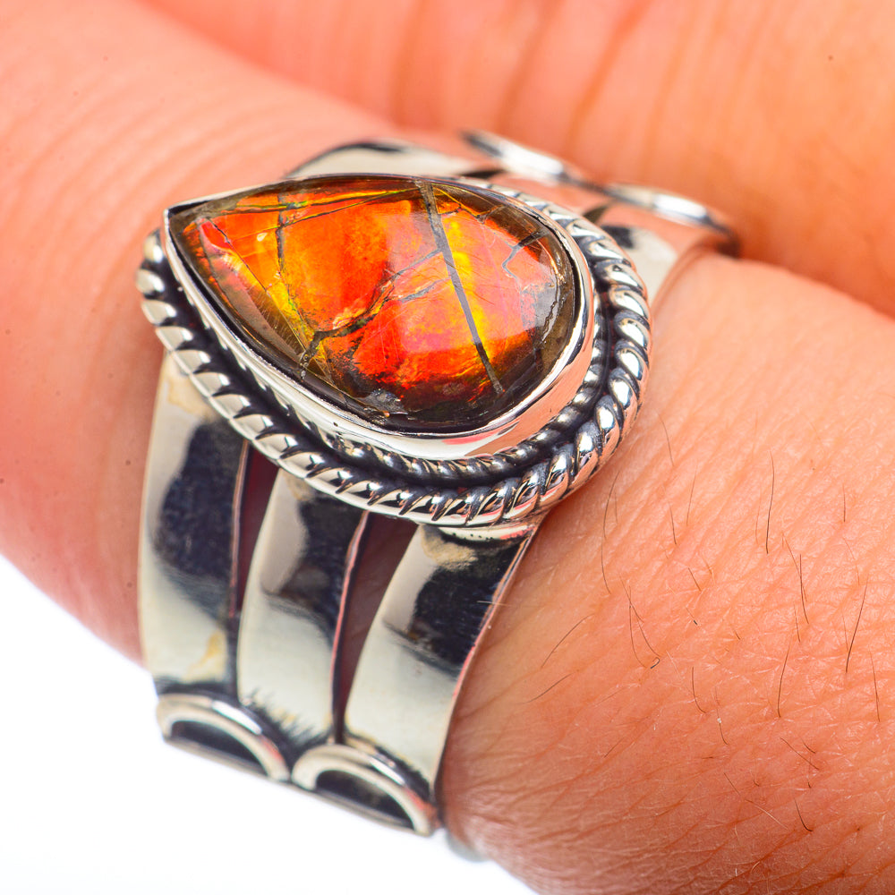 Ammolite Rings handcrafted by Ana Silver Co - RING72908