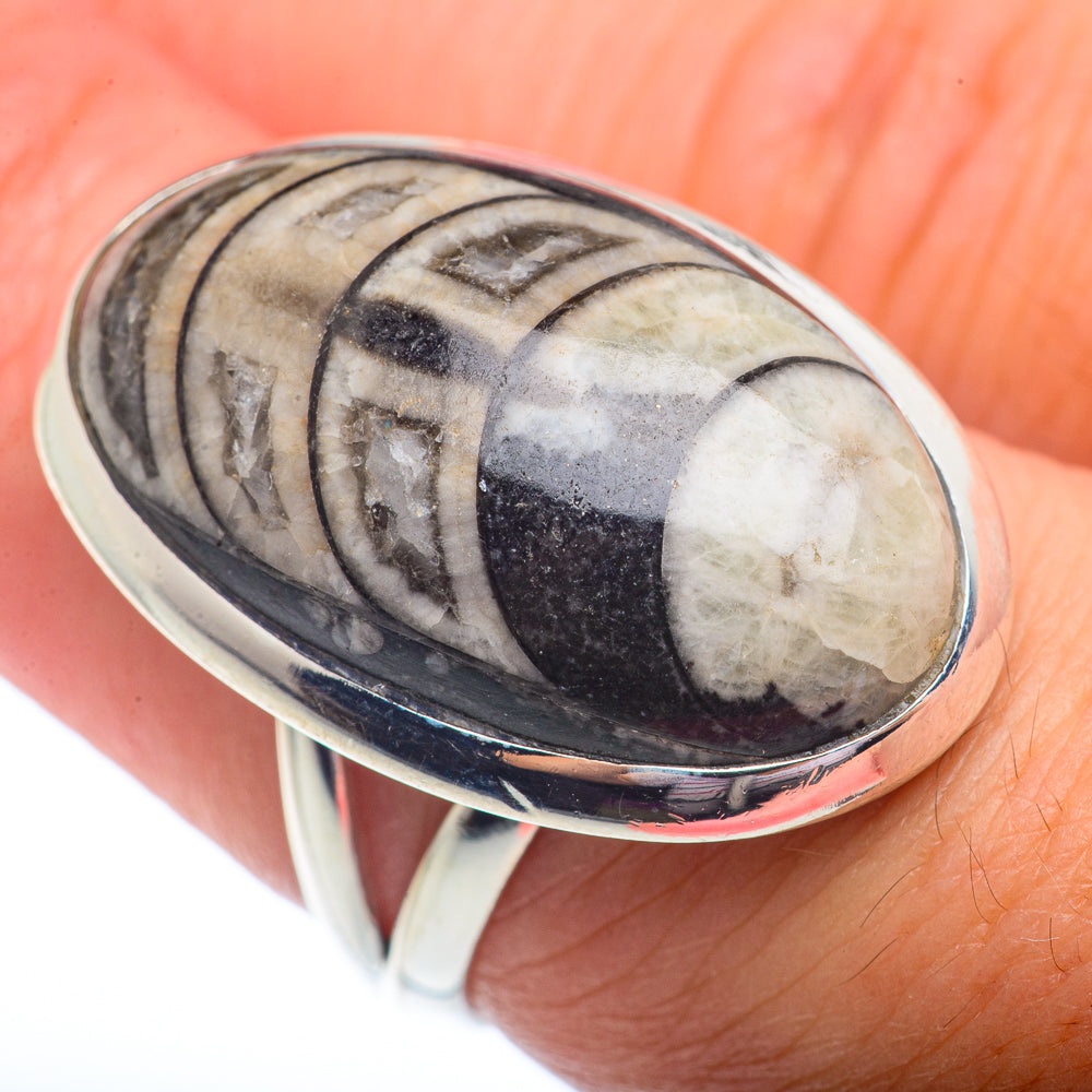 Orthoceras Fossil Rings handcrafted by Ana Silver Co - RING72918