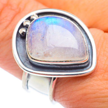 Rainbow Moonstone Rings handcrafted by Ana Silver Co - RING72919