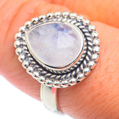 Rainbow Moonstone Rings handcrafted by Ana Silver Co - RING72921