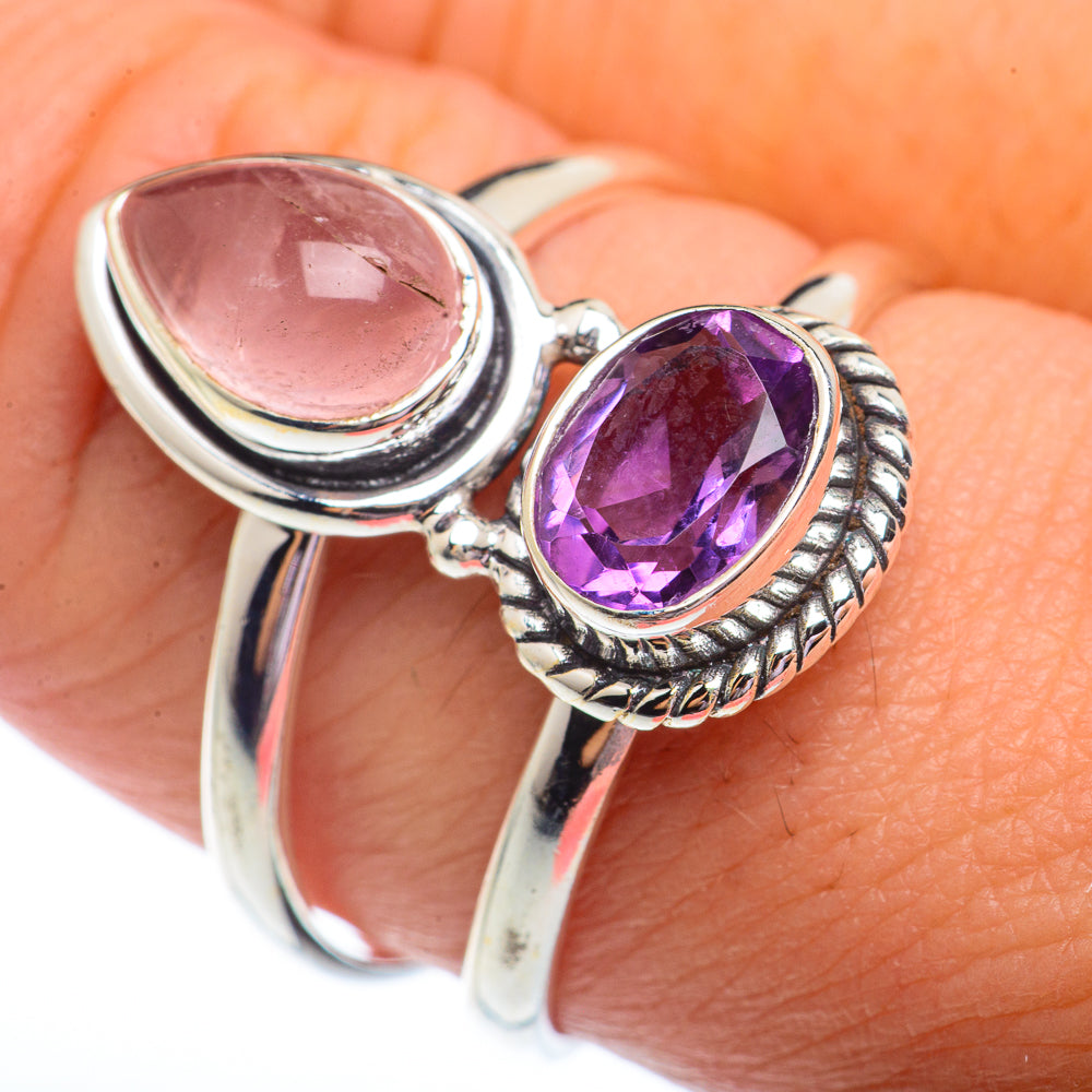 Rose Quartz Rings handcrafted by Ana Silver Co - RING72924