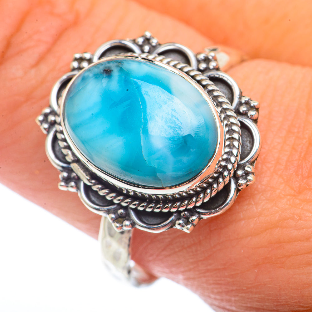 Larimar Rings handcrafted by Ana Silver Co - RING72928