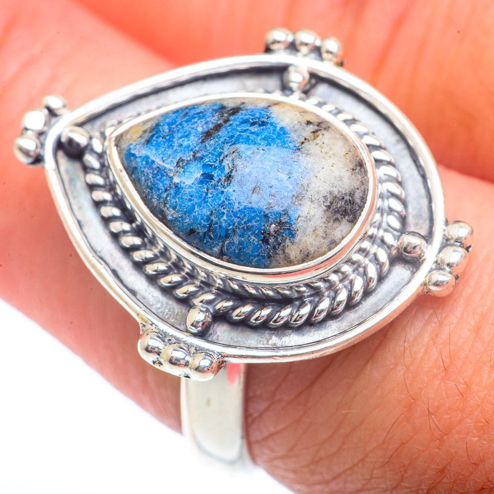 K2 Blue Azurite Rings handcrafted by Ana Silver Co - RING72933