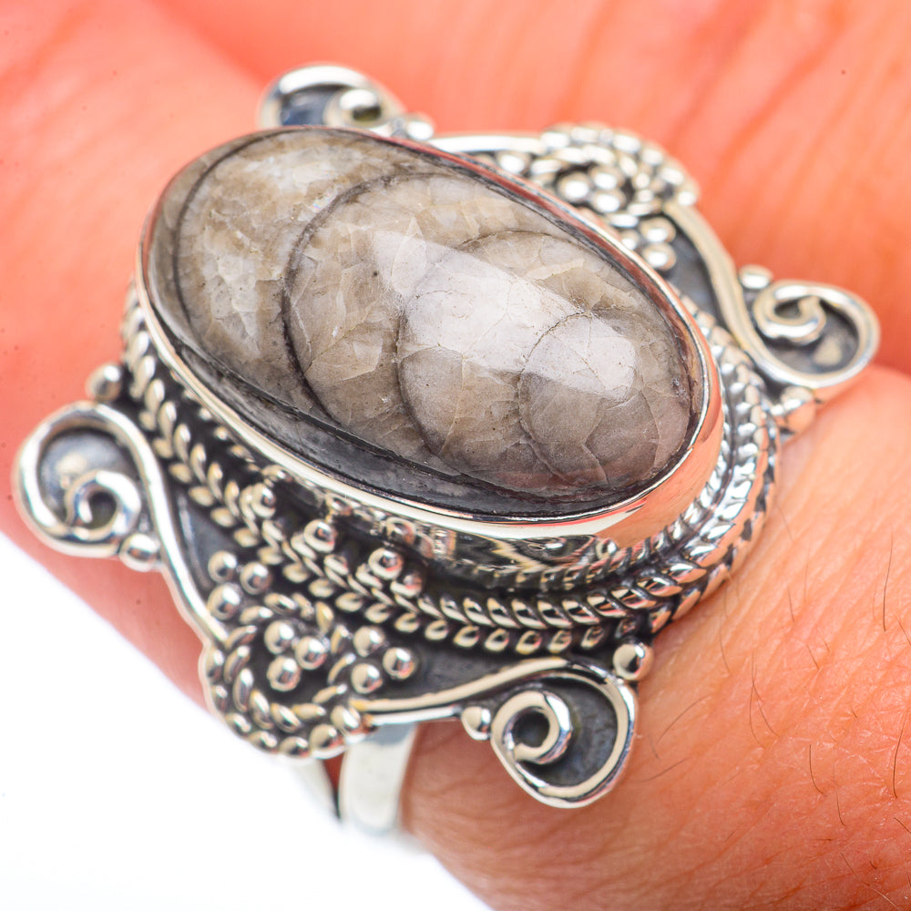 Orthoceras Fossil Rings handcrafted by Ana Silver Co - RING72967