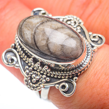 Orthoceras Fossil Rings handcrafted by Ana Silver Co - RING72967