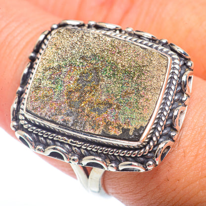 Spectro Pyrite Druzy Rings handcrafted by Ana Silver Co - RING72993