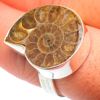 Ammonite Fossil Rings handcrafted by Ana Silver Co - RING73019