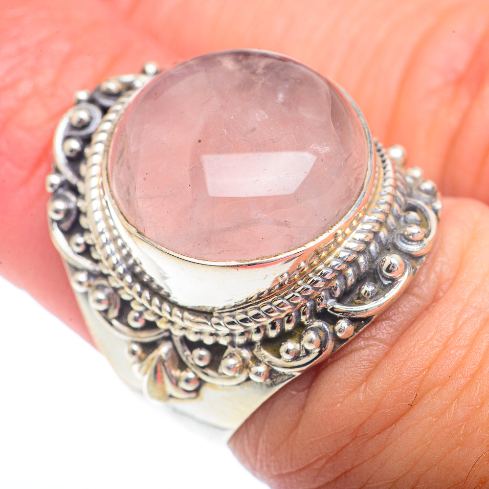 Rose Quartz Rings handcrafted by Ana Silver Co - RING73023