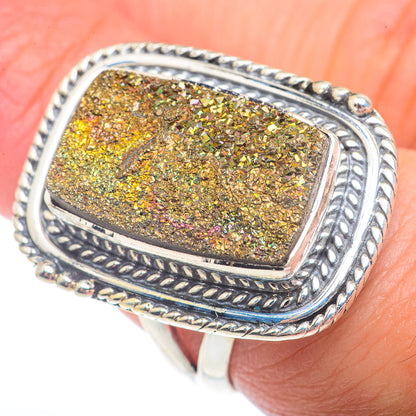 Spectro Pyrite Druzy Rings handcrafted by Ana Silver Co - RING73032