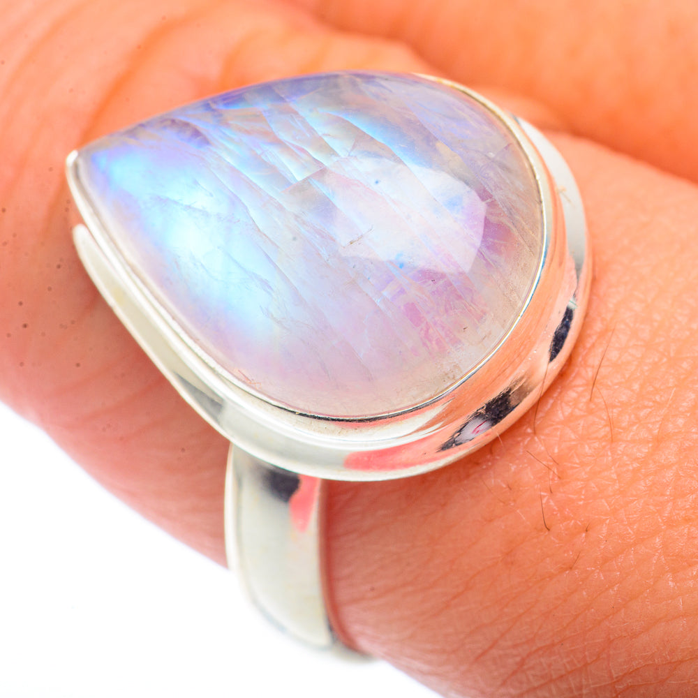 Rainbow Moonstone Rings handcrafted by Ana Silver Co - RING73039