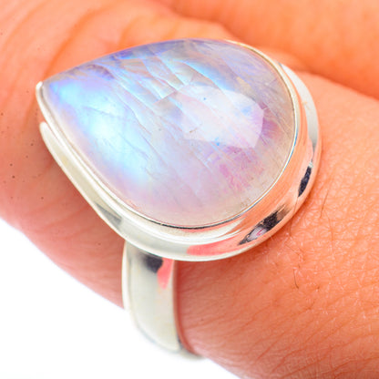 Rainbow Moonstone Rings handcrafted by Ana Silver Co - RING73039