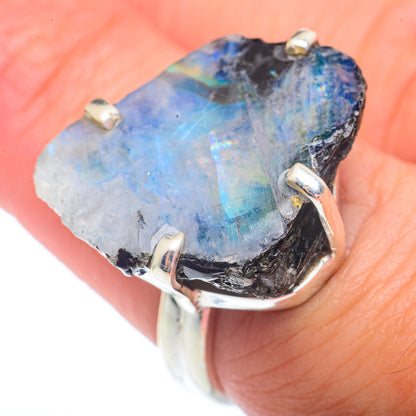 Rainbow Moonstone Rings handcrafted by Ana Silver Co - RING73041