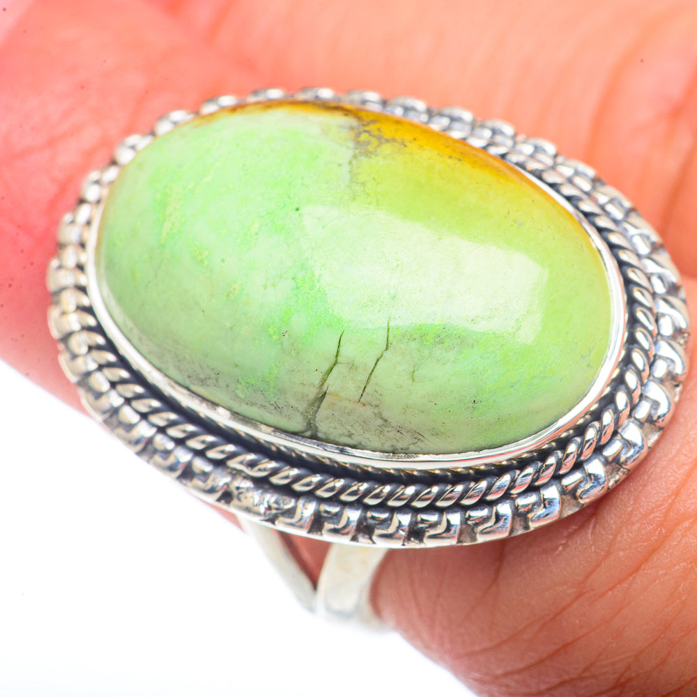 Lemon Chrysoprase Rings handcrafted by Ana Silver Co - RING73056