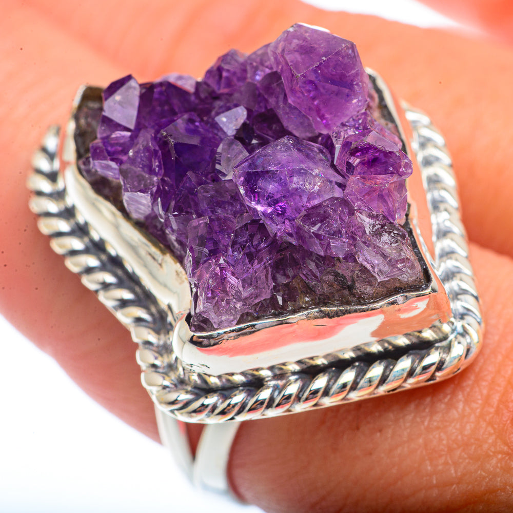 Amethyst Crystal Rings handcrafted by Ana Silver Co - RING73071