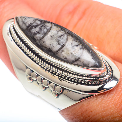Orthoceras Fossil Rings handcrafted by Ana Silver Co - RING73077