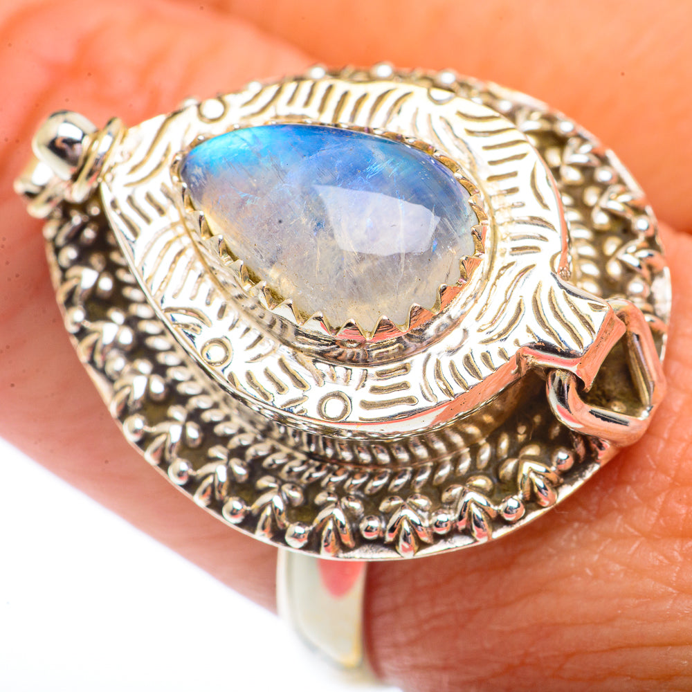 Rainbow Moonstone Rings handcrafted by Ana Silver Co - RING73078