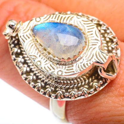Rainbow Moonstone Rings handcrafted by Ana Silver Co - RING73078