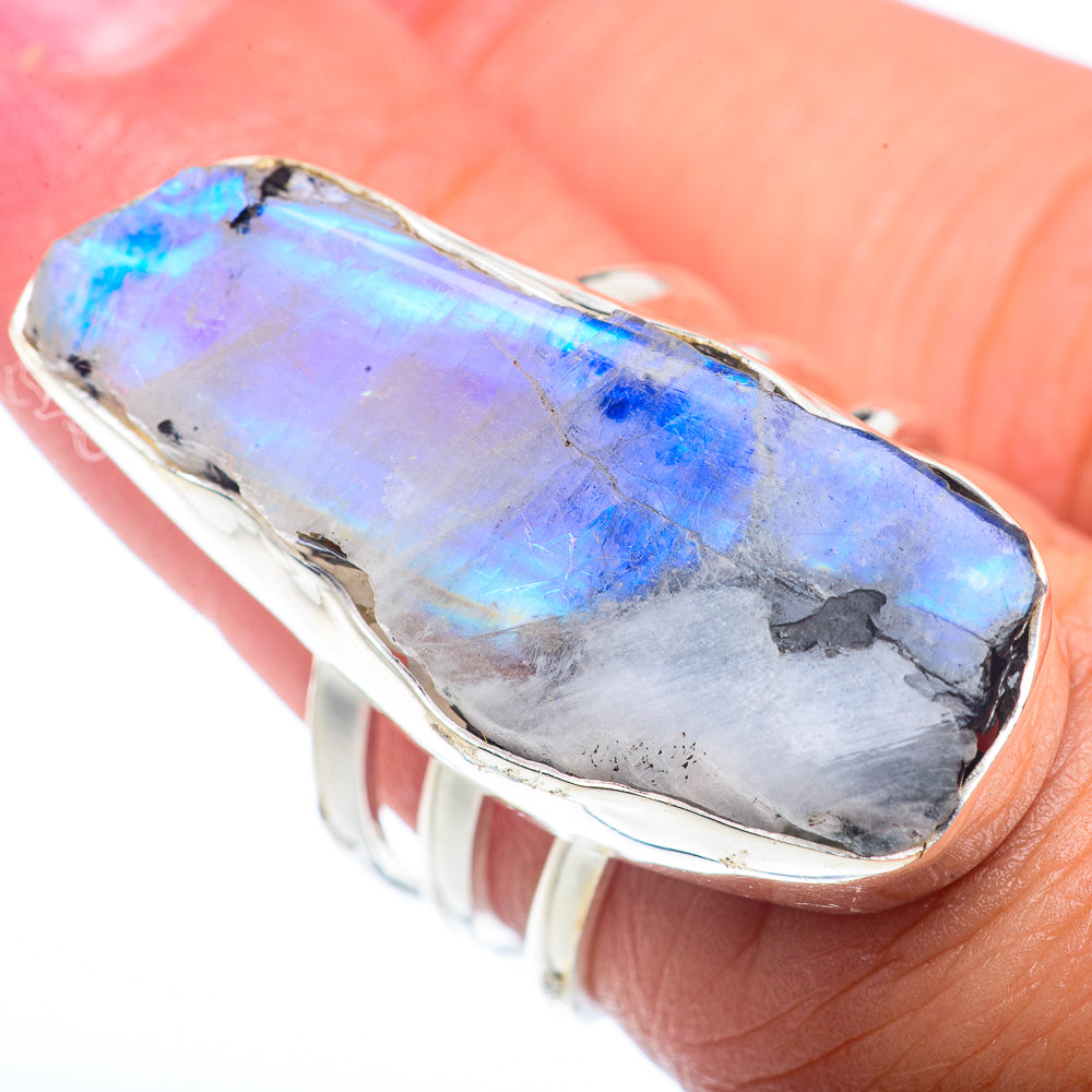 Rainbow Moonstone Rings handcrafted by Ana Silver Co - RING73079