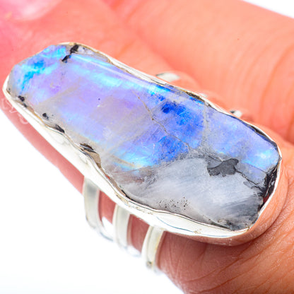 Rainbow Moonstone Rings handcrafted by Ana Silver Co - RING73079