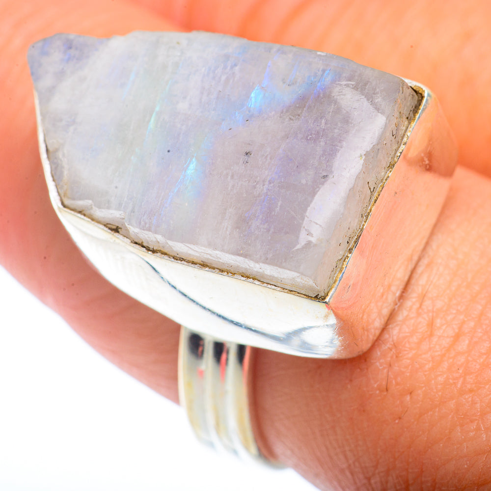 Rainbow Moonstone Rings handcrafted by Ana Silver Co - RING73081