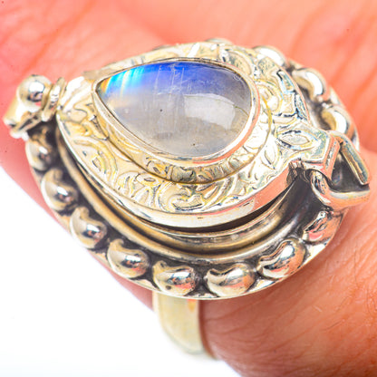 Rainbow Moonstone Rings handcrafted by Ana Silver Co - RING73126