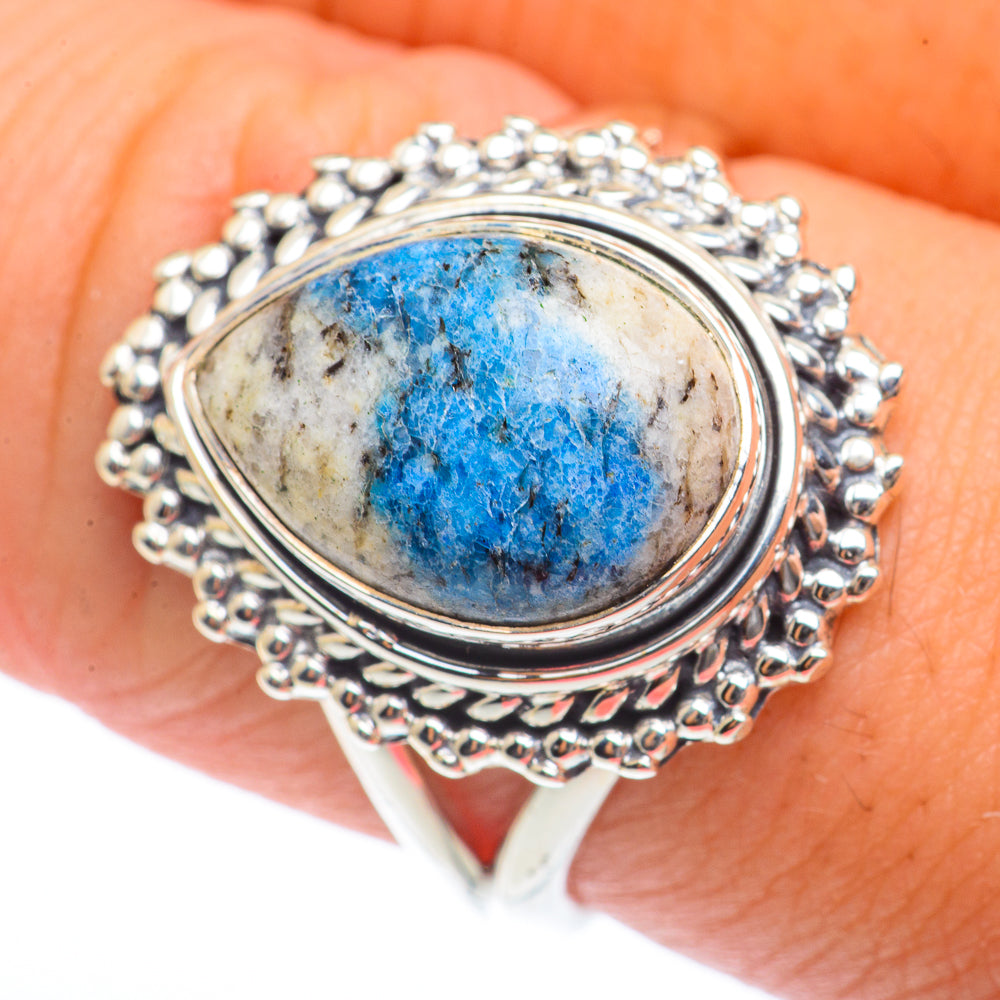 K2 Blue Azurite Rings handcrafted by Ana Silver Co - RING73140