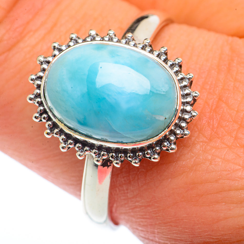 Larimar Rings handcrafted by Ana Silver Co - RING73147