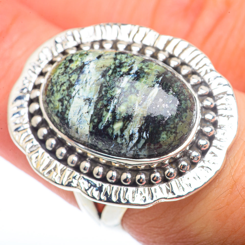 Lizard Jasper Rings handcrafted by Ana Silver Co - RING73148