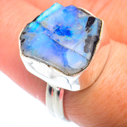 Rainbow Moonstone Rings handcrafted by Ana Silver Co - RING73170