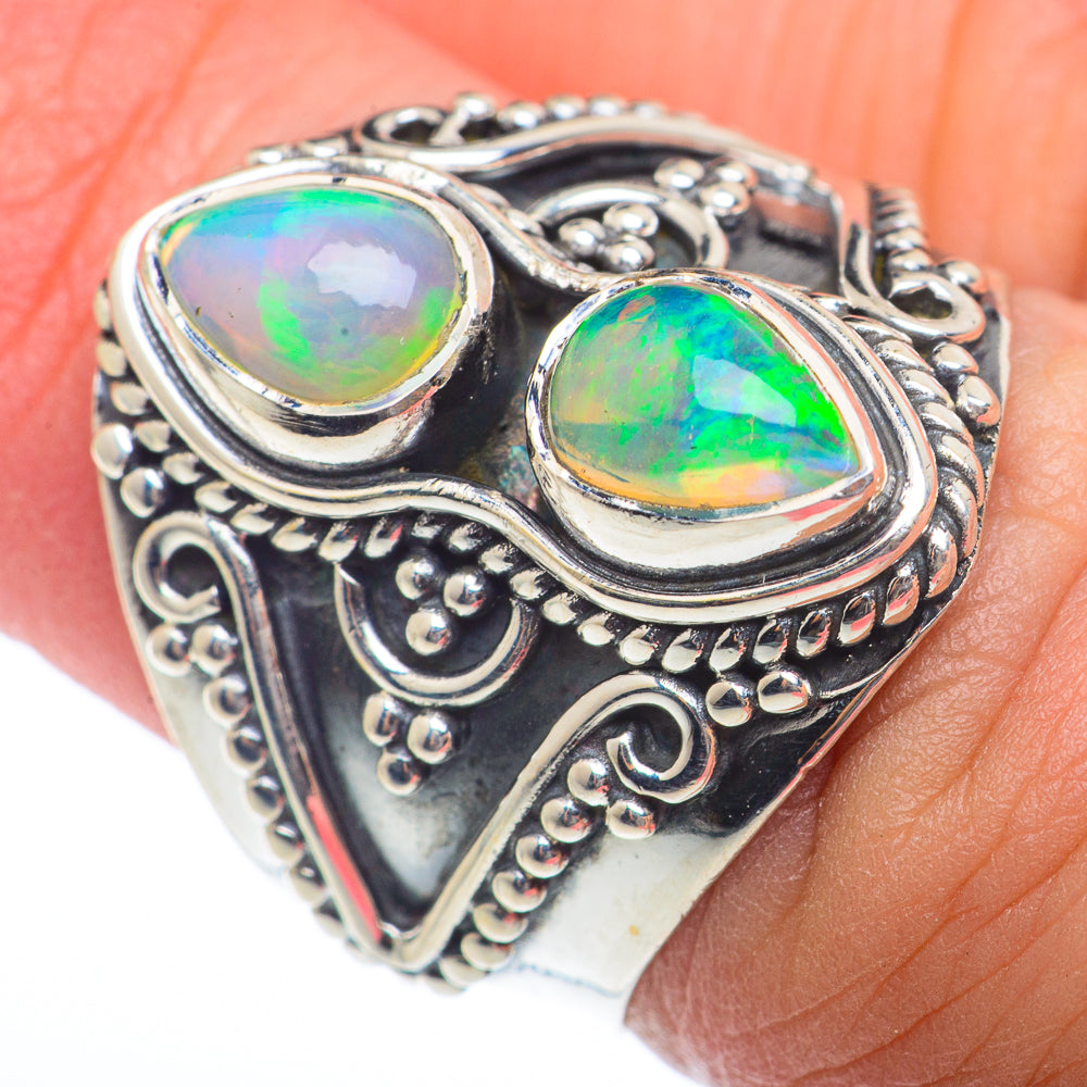 Ethiopian Opal Rings handcrafted by Ana Silver Co - RING73181