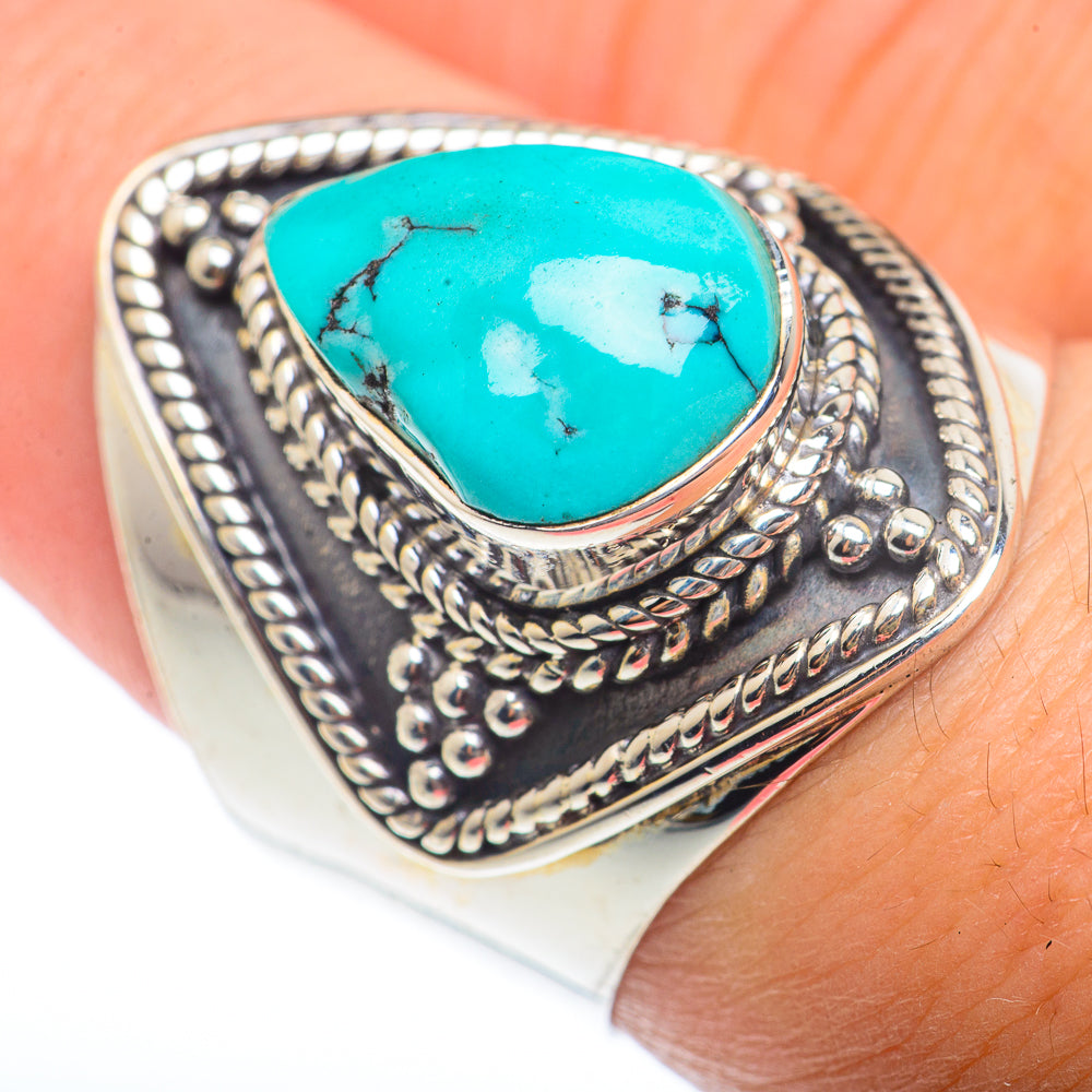 Tibetan Turquoise Rings handcrafted by Ana Silver Co - RING73187