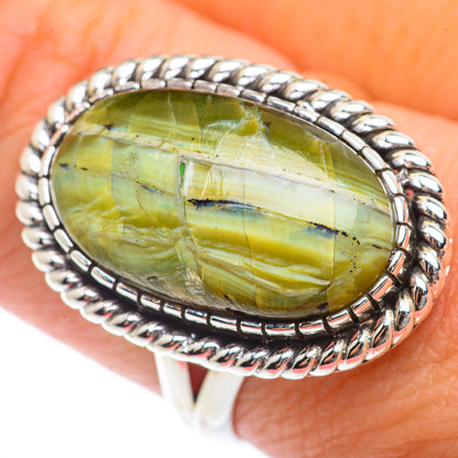 African Green Opal Rings handcrafted by Ana Silver Co - RING73193