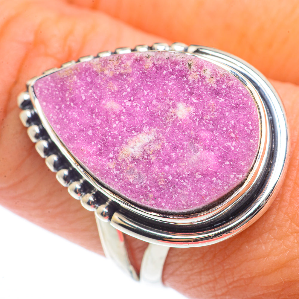 Cobalto Calcite Druzy Rings handcrafted by Ana Silver Co - RING73205