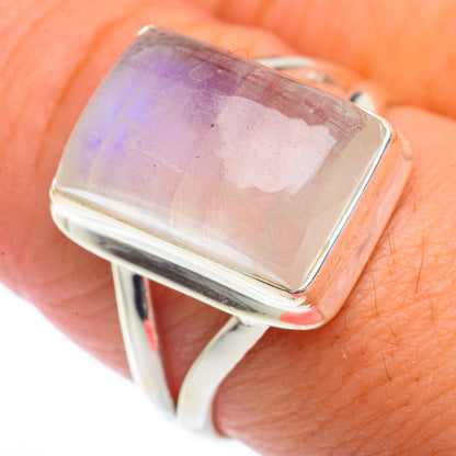 Rainbow Moonstone Rings handcrafted by Ana Silver Co - RING73215