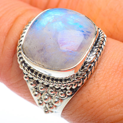 Rainbow Moonstone Rings handcrafted by Ana Silver Co - RING73221
