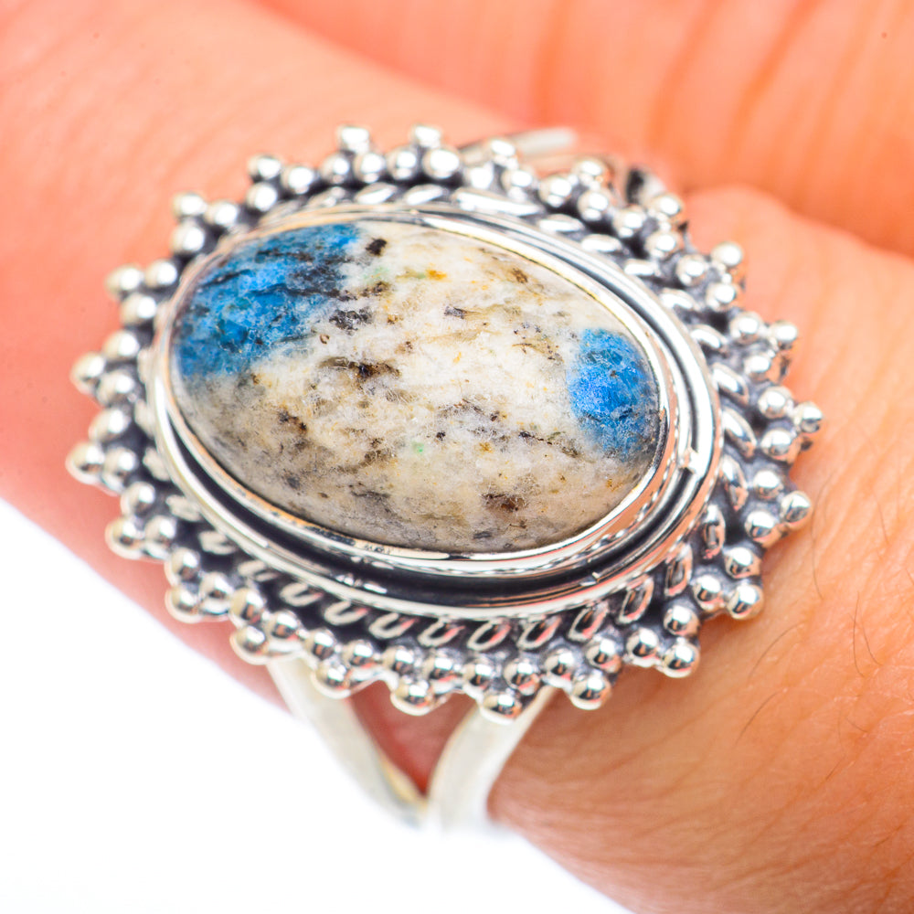 K2 Blue Azurite Rings handcrafted by Ana Silver Co - RING73228