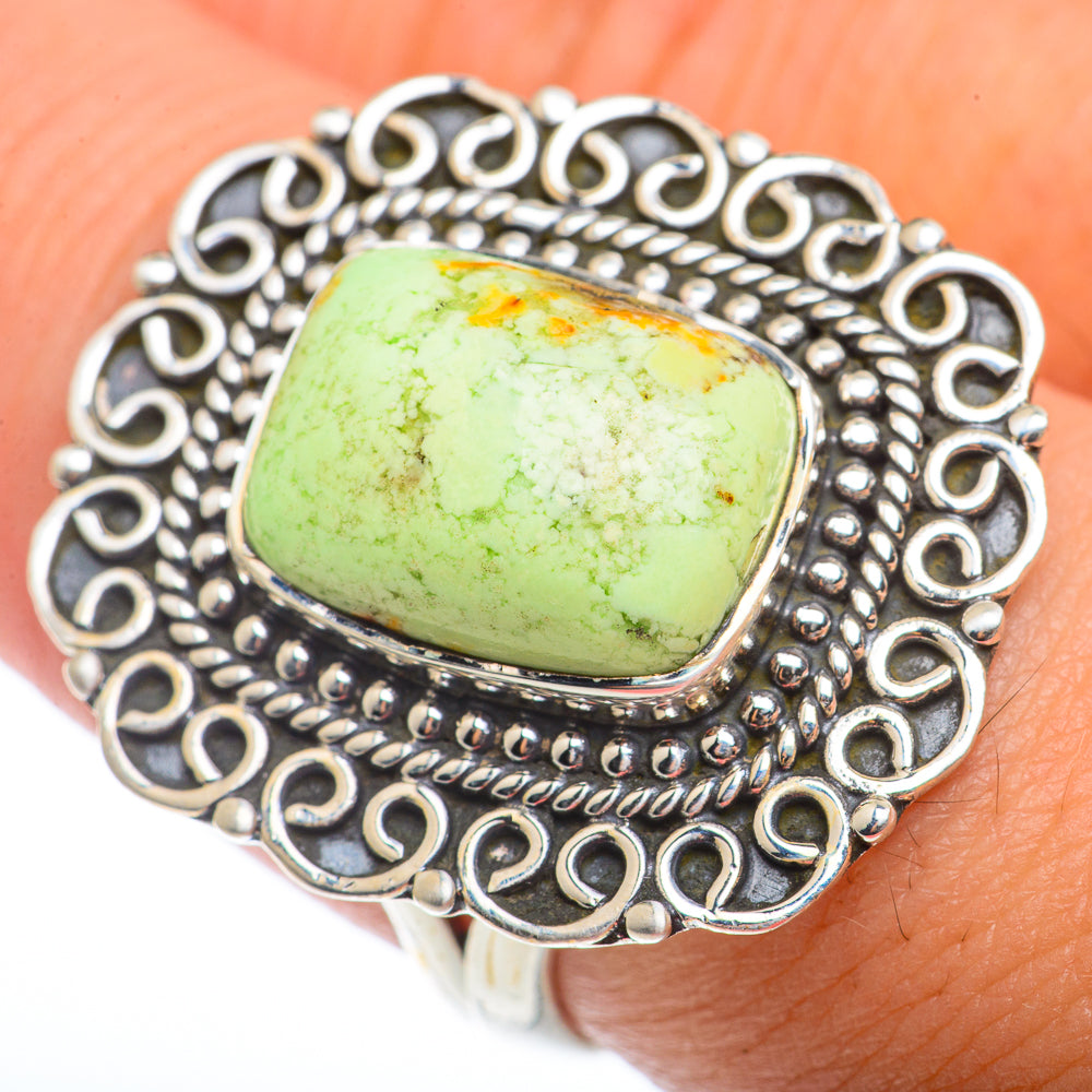 Lemon Chrysoprase Rings handcrafted by Ana Silver Co - RING73236