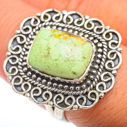 Lemon Chrysoprase Rings handcrafted by Ana Silver Co - RING73236